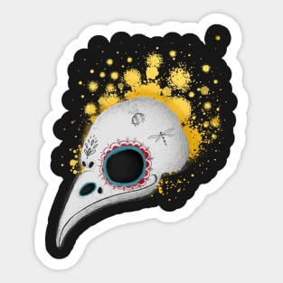 Skull of a bird. Mexican skull. Sugar skull. Mexican style. Skull with flowers Sticker